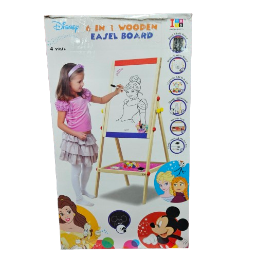 Mickey mouse 6 in 1 wooden Easel Board for Educational Activities for Kids Multi Functional White and Black Board