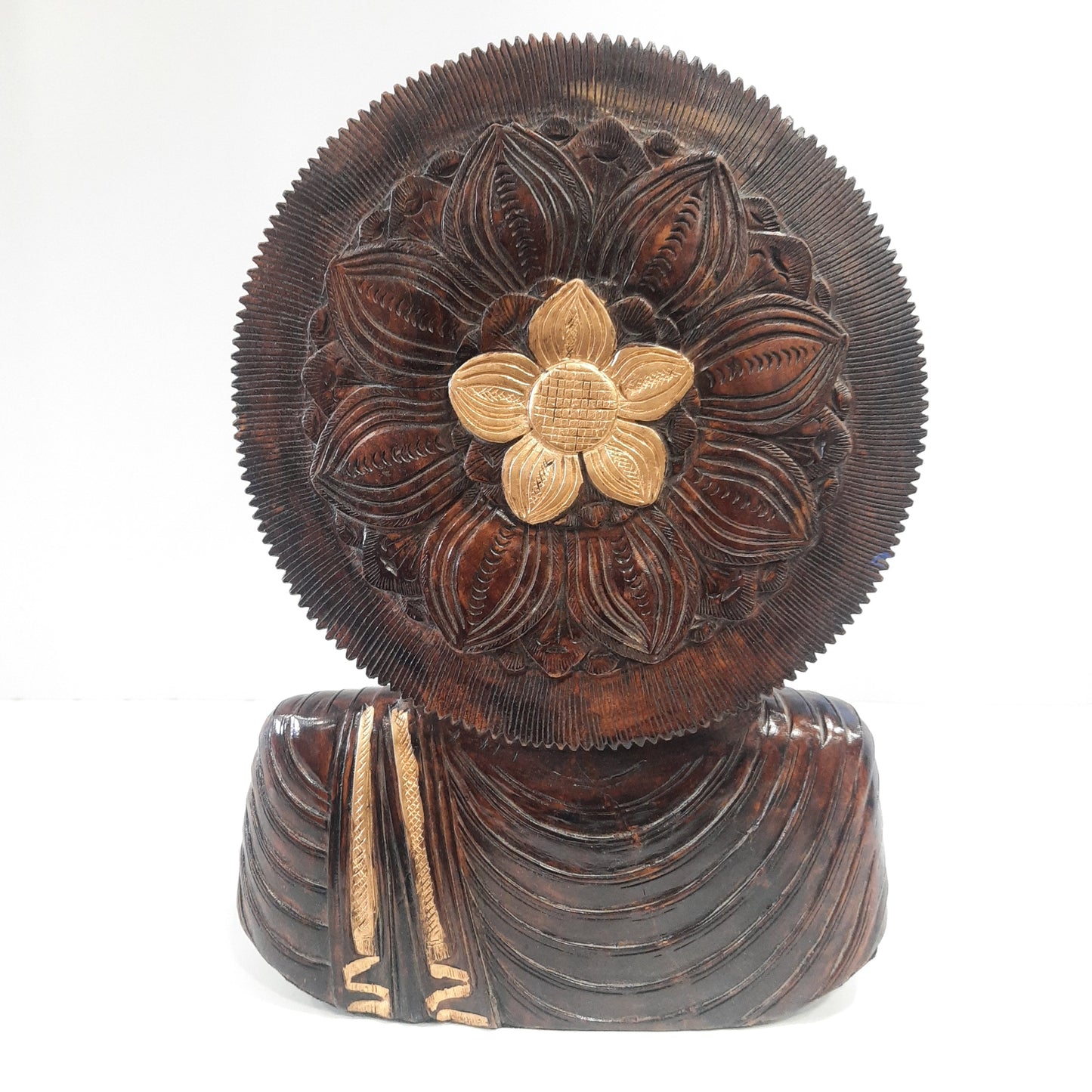 Wooden Gautam Buddha Bust Oxod