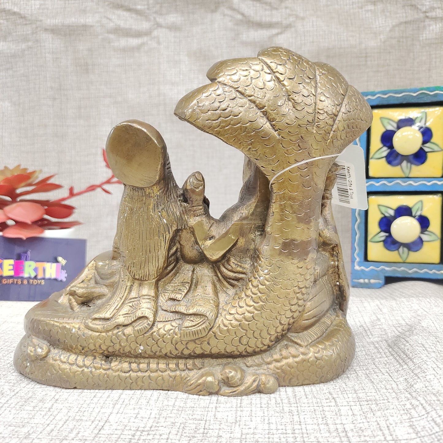 Antique Lakshmi Vishnu brass Idol