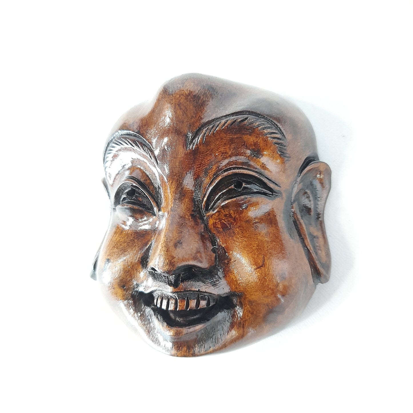 Wooden Laughing Budha Face