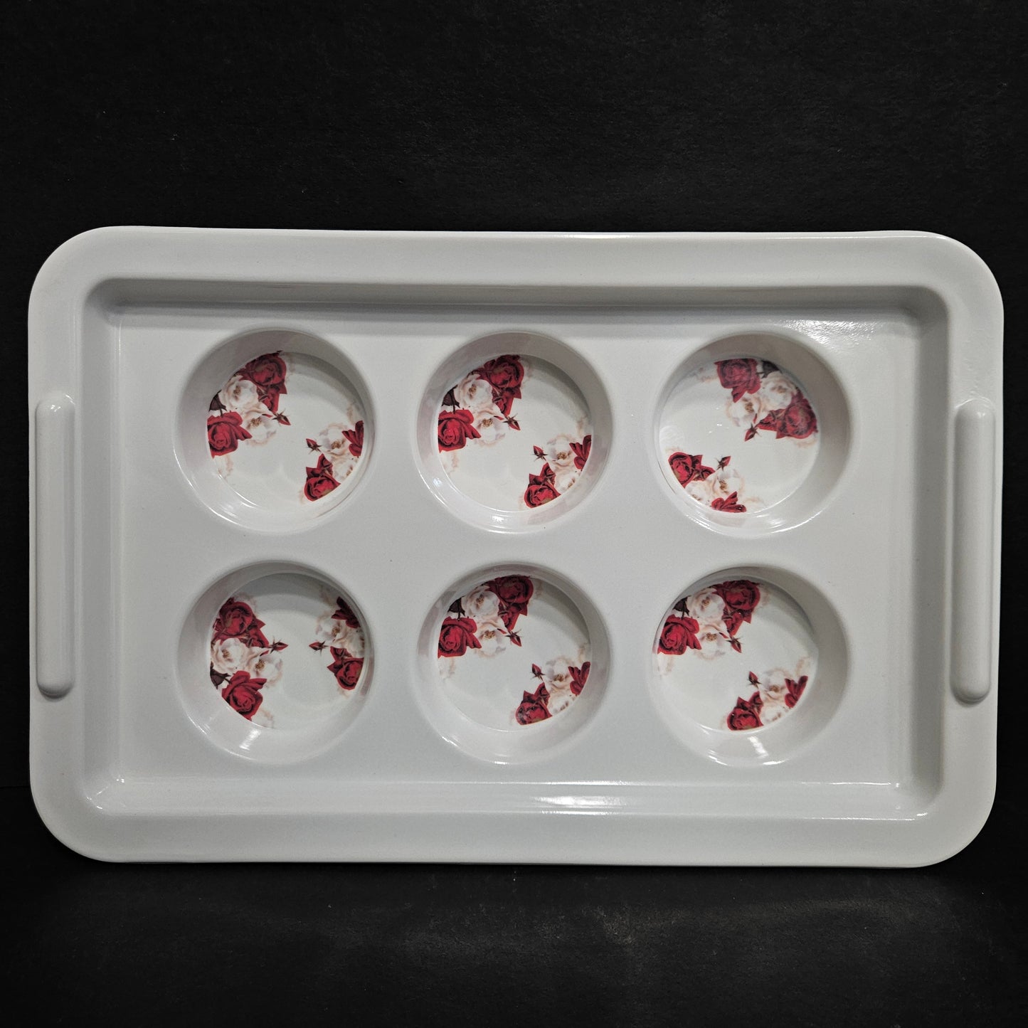 serving designer Tray with compartments glass or cup holders perfect for everyday use