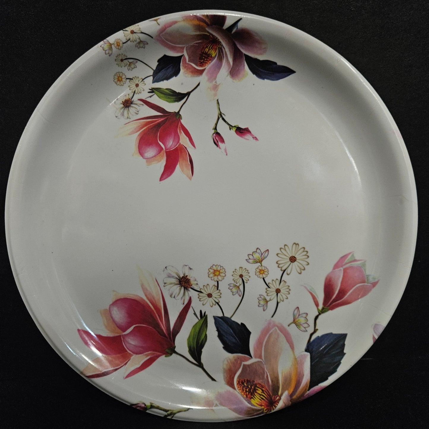 Melamine Glossy Finish Flowers Designer Serving Platter for Dining table Food Serving platter