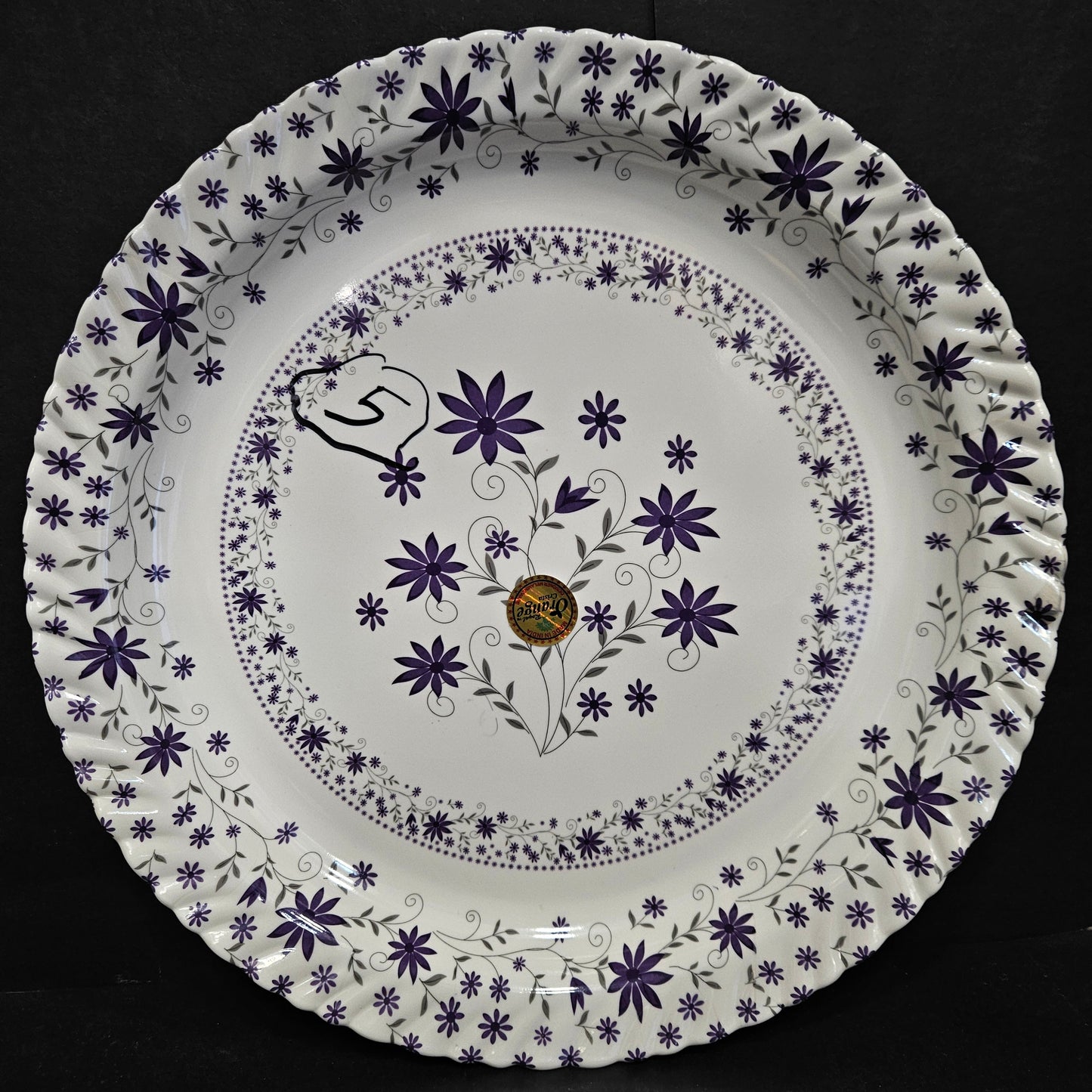 Melamine Glossy Finish Flowers Designer Serving Platter for Dining table Food Serving platter