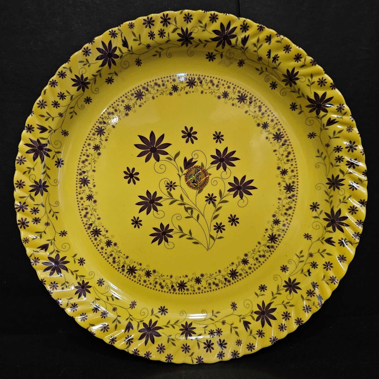 Melamine Glossy Finish Flowers Designer Serving Platter for Dining table Food Serving platter