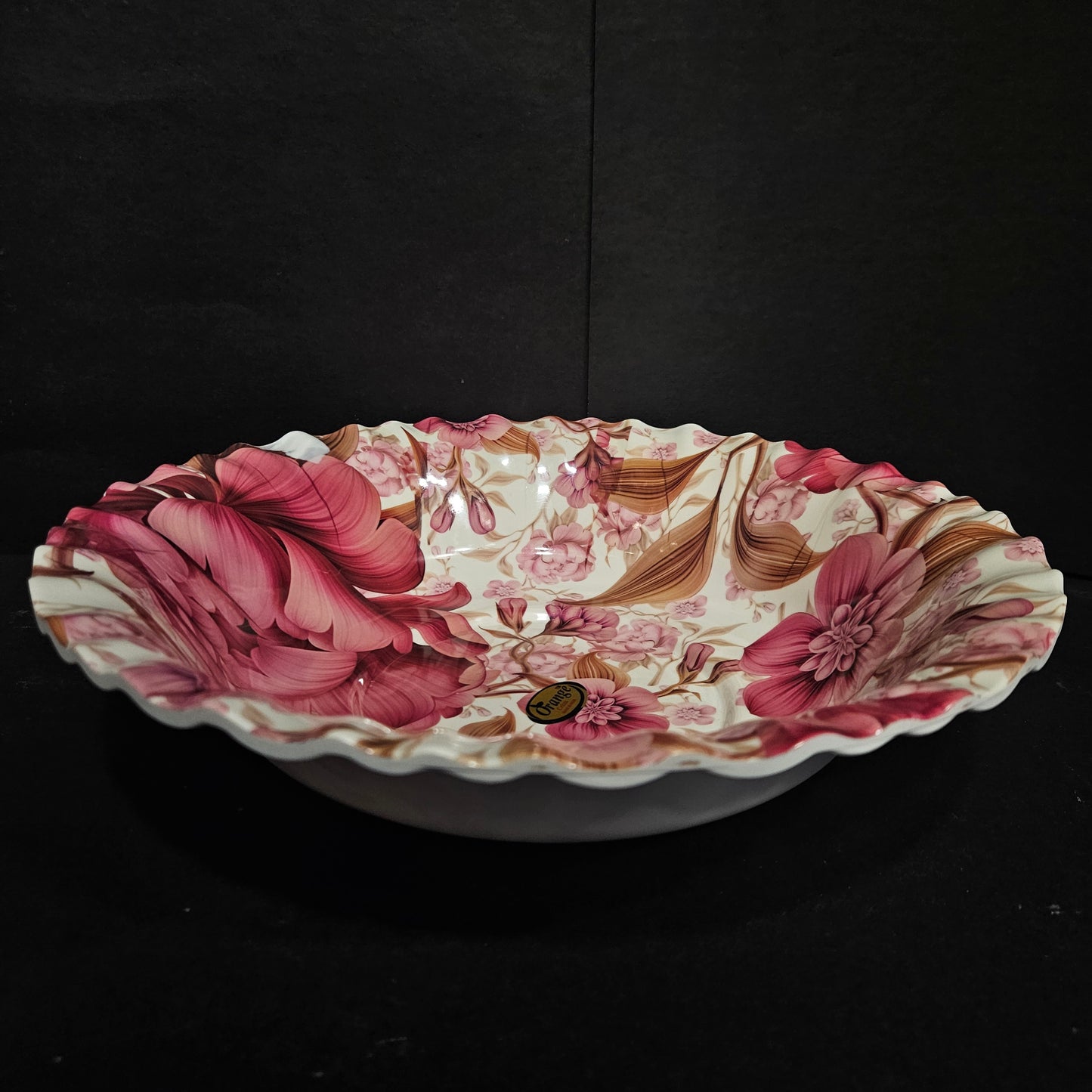 Melamine Glossy Finish Flowers Designer Serving Platter for Dining table Food Serving platter