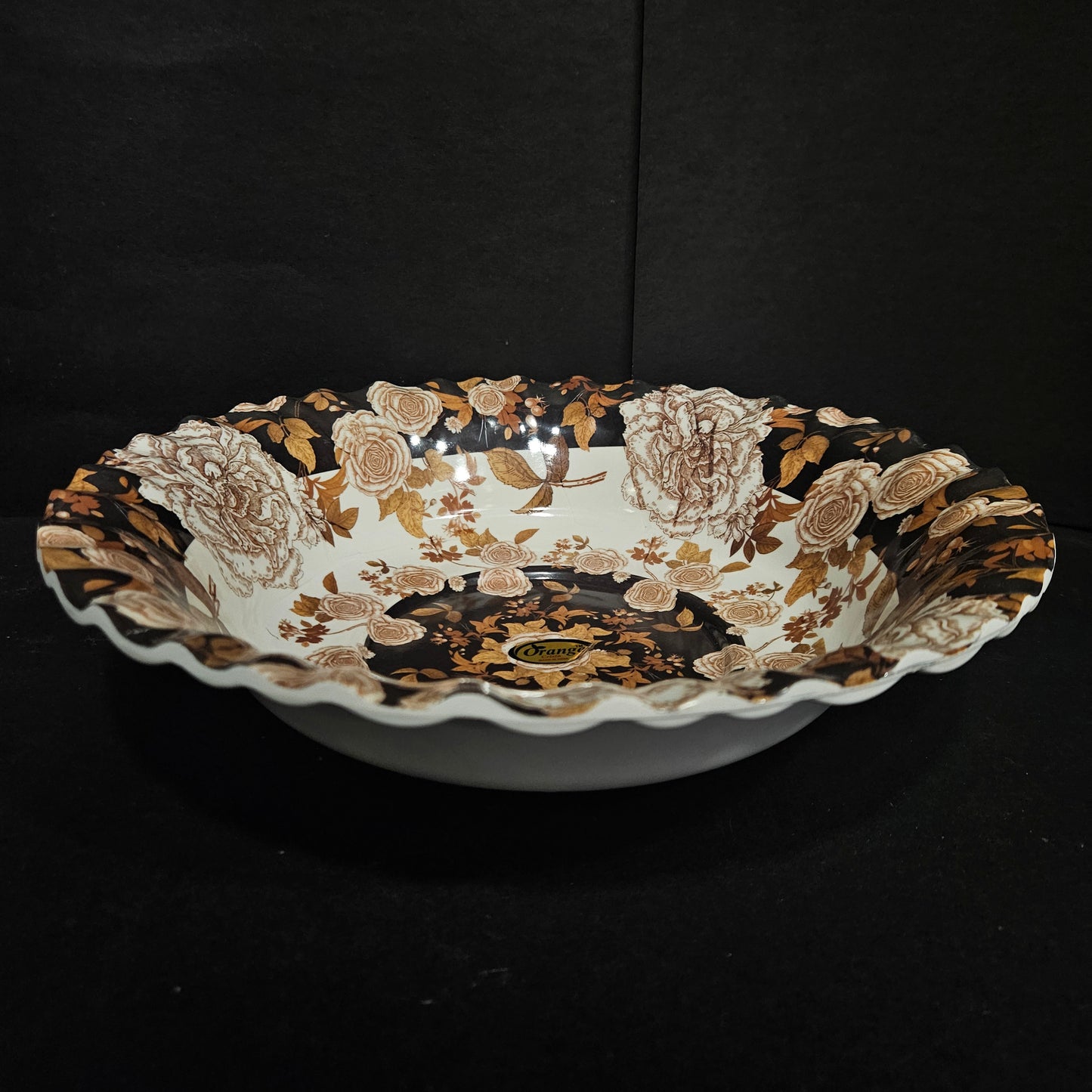 Melamine Glossy Finish Flowers Designer Serving Platter for Dining table Food Serving platter