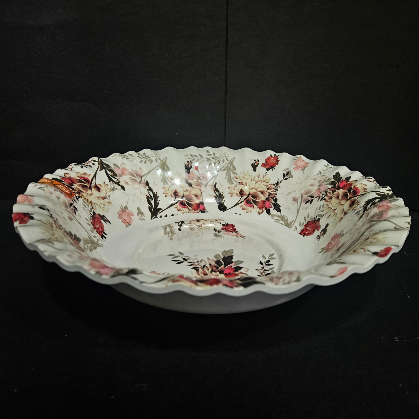 Melamine Glossy Finish Flowers Designer Serving Platter for Dining table Food Serving platter