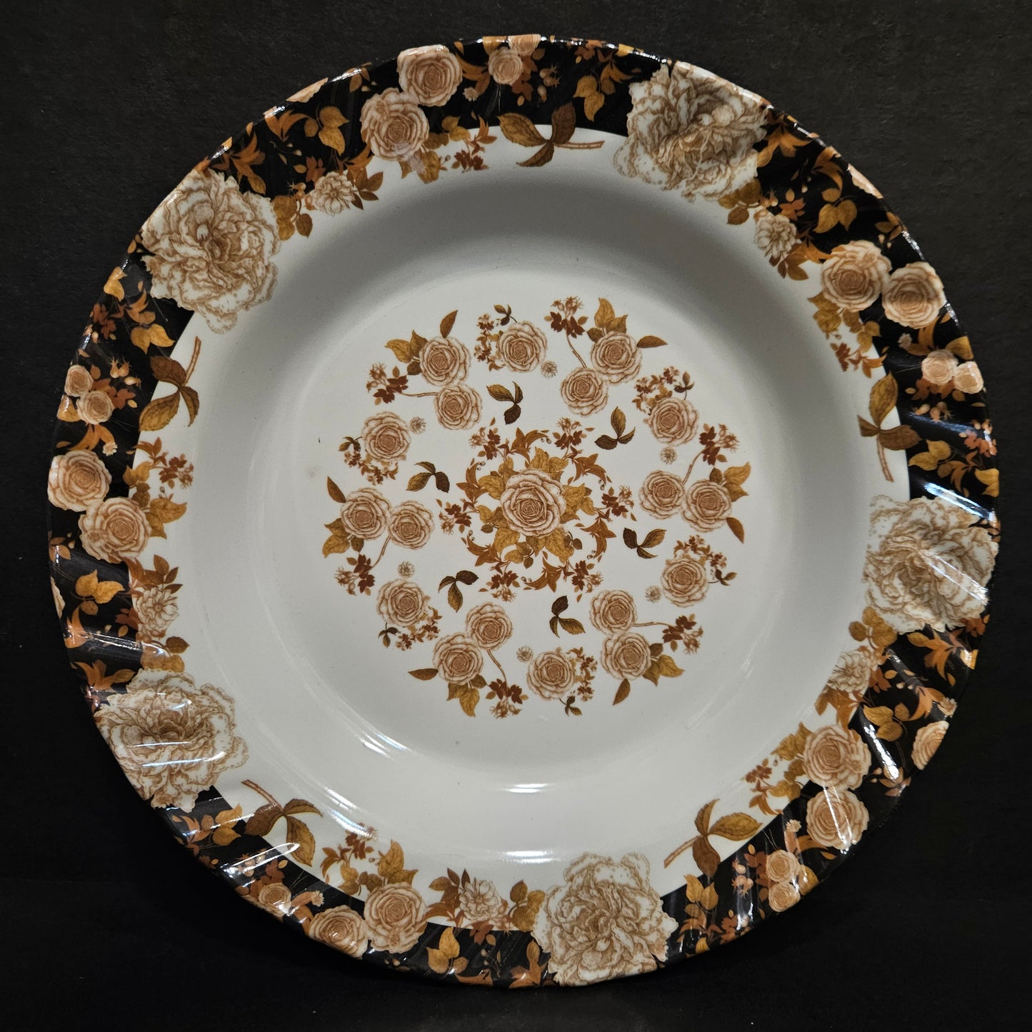 Melamine Glossy Finish Flowers Designer Serving Platter for Dining table Food Serving platter
