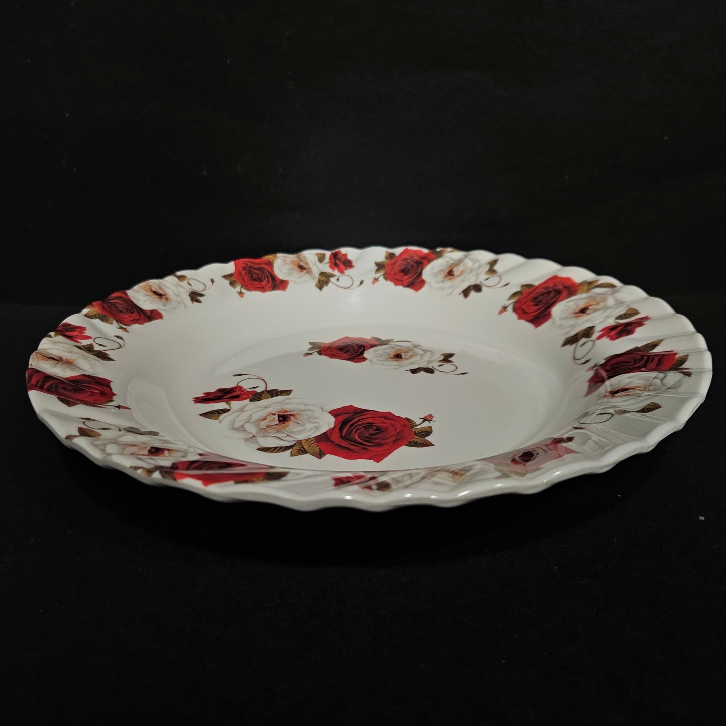 Melamine Glossy Finish Flowers Designer Serving Platter for Dining table Food Serving platter