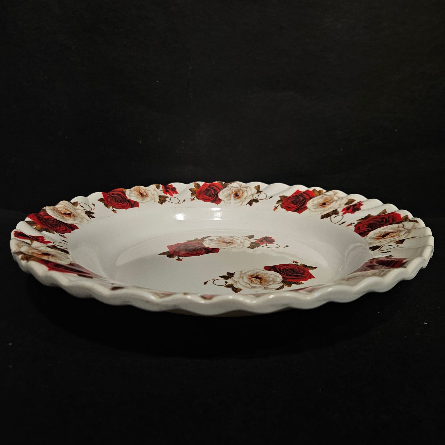 Melamine Glossy Finish Flowers Designer Serving Platter for Dining table Food Serving platter