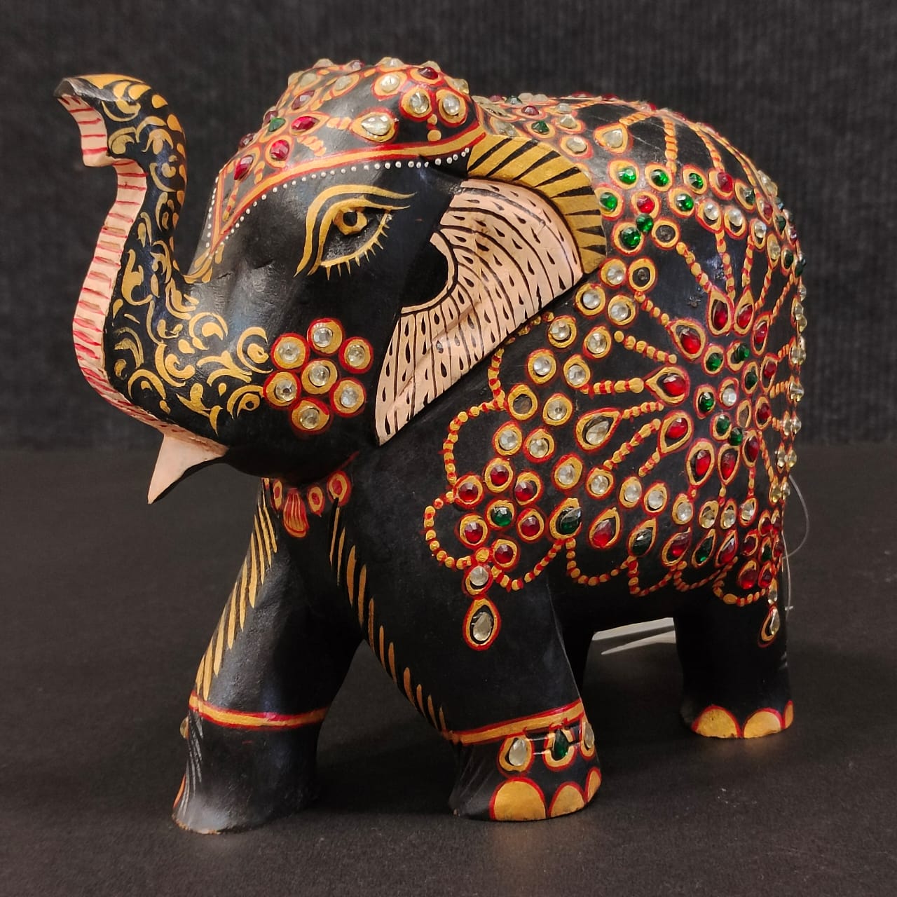 Wooden elephant hand painted