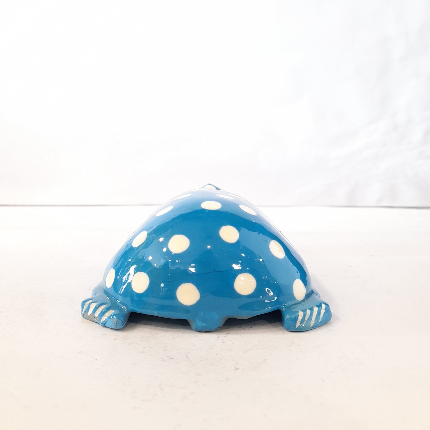 Wooden Turtle Black & White Painted