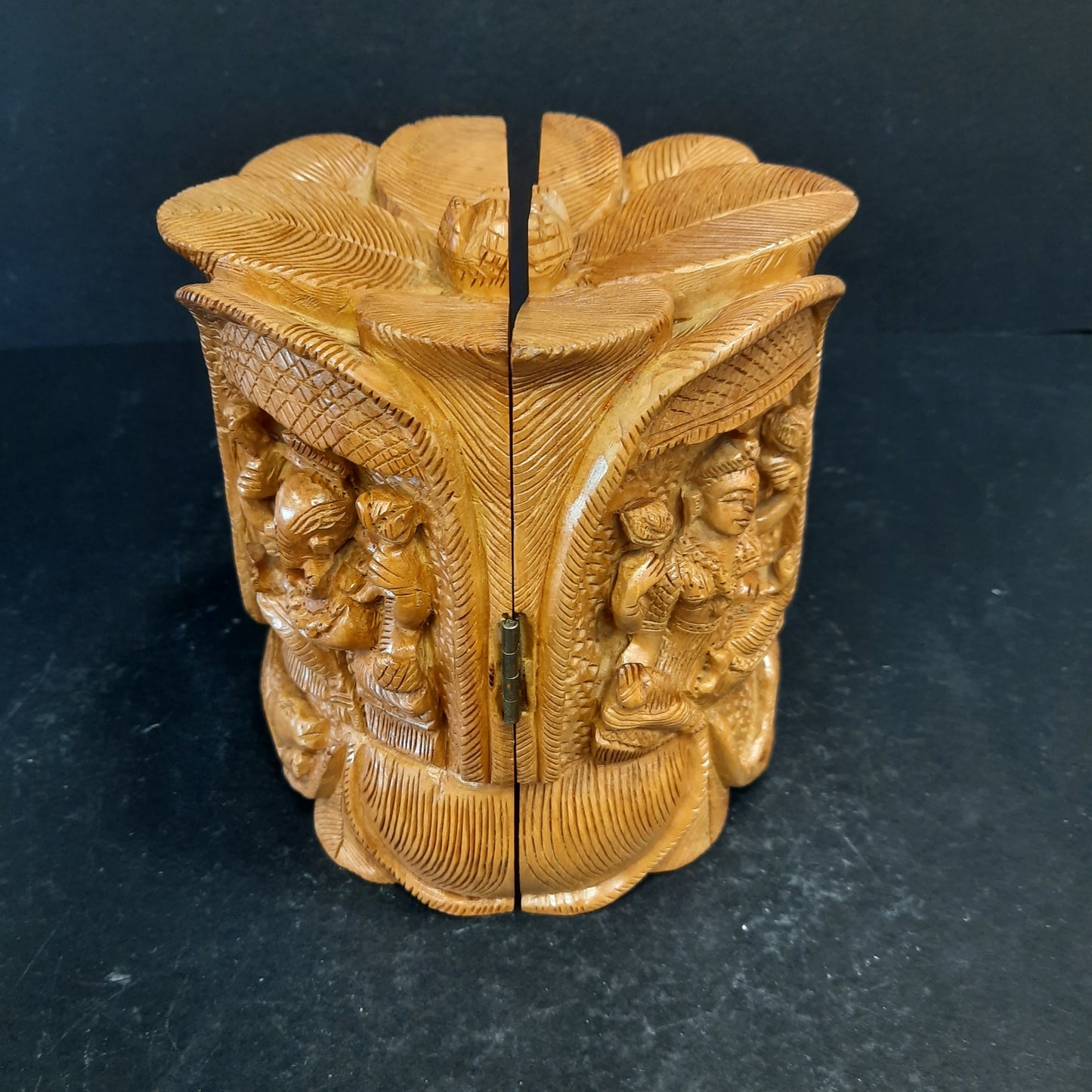 Wooden Gautam Buddha Bust on Base