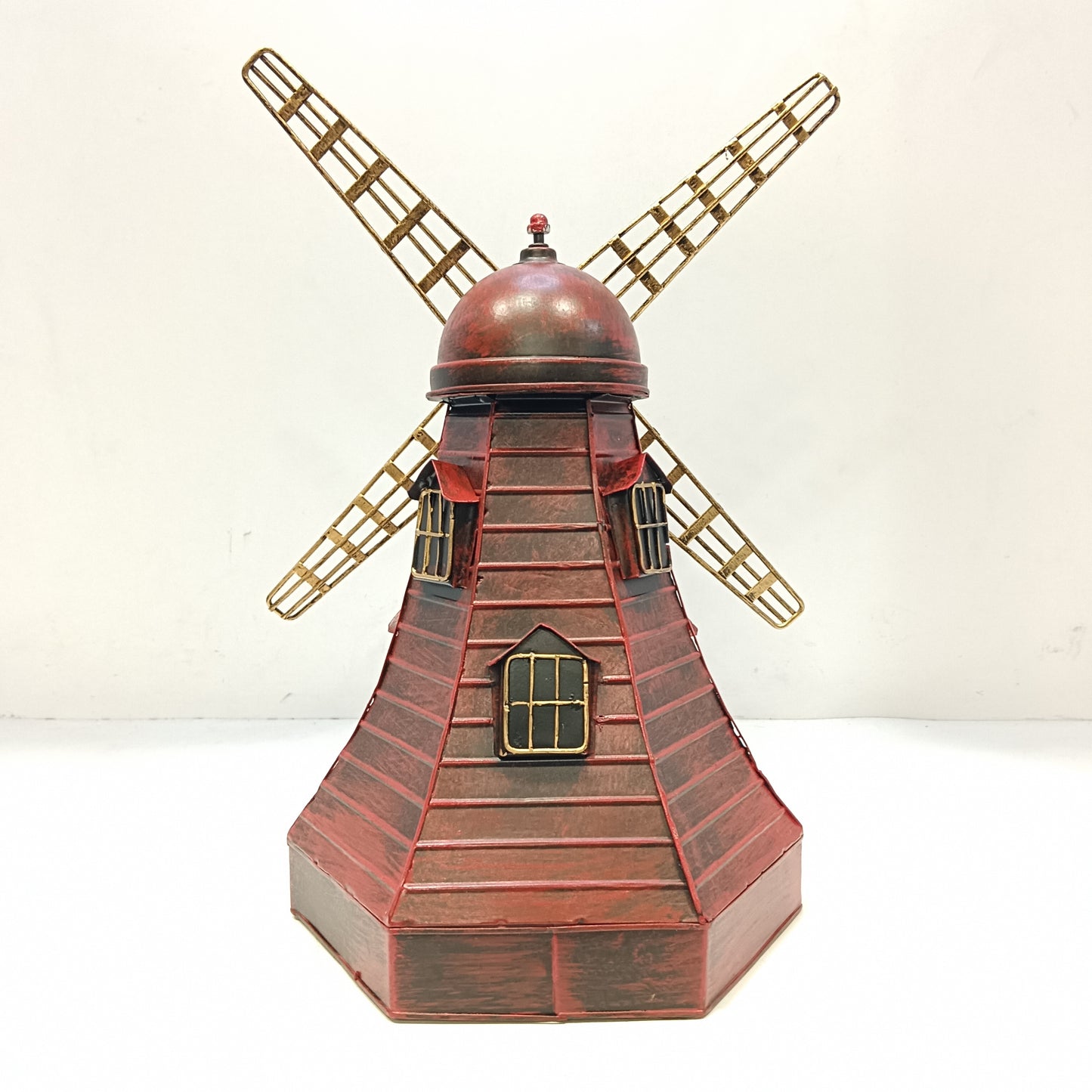 Vintage windmill craft model metal showpiece