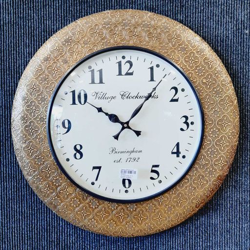 Brass plated wall hanging clock