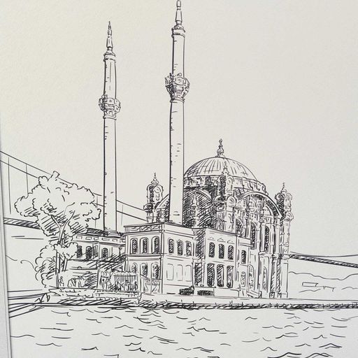 Ortakoy mosque vector imageFrame