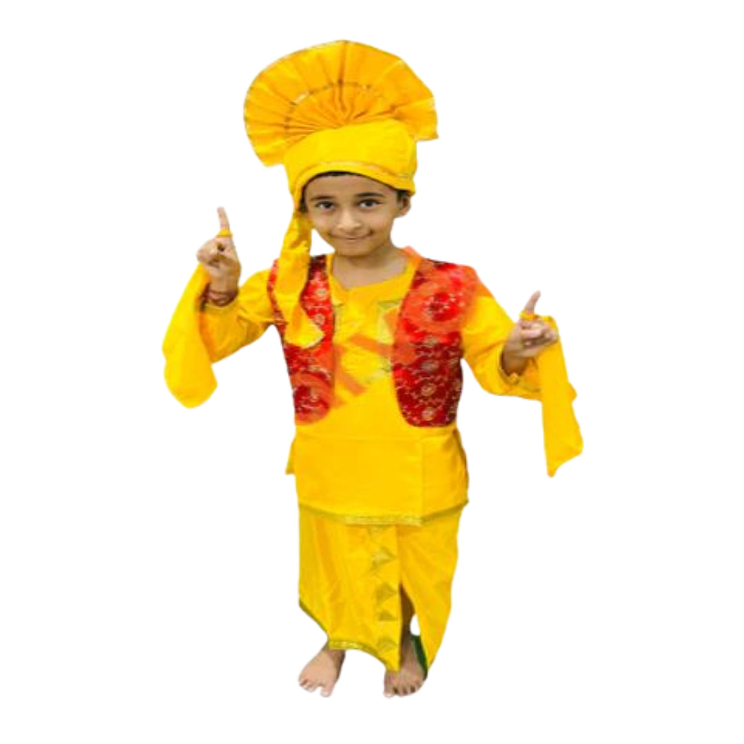 Bhangra / Punjabi Boy Costume with Big Turban / Turra - 4-6 Years/24 no