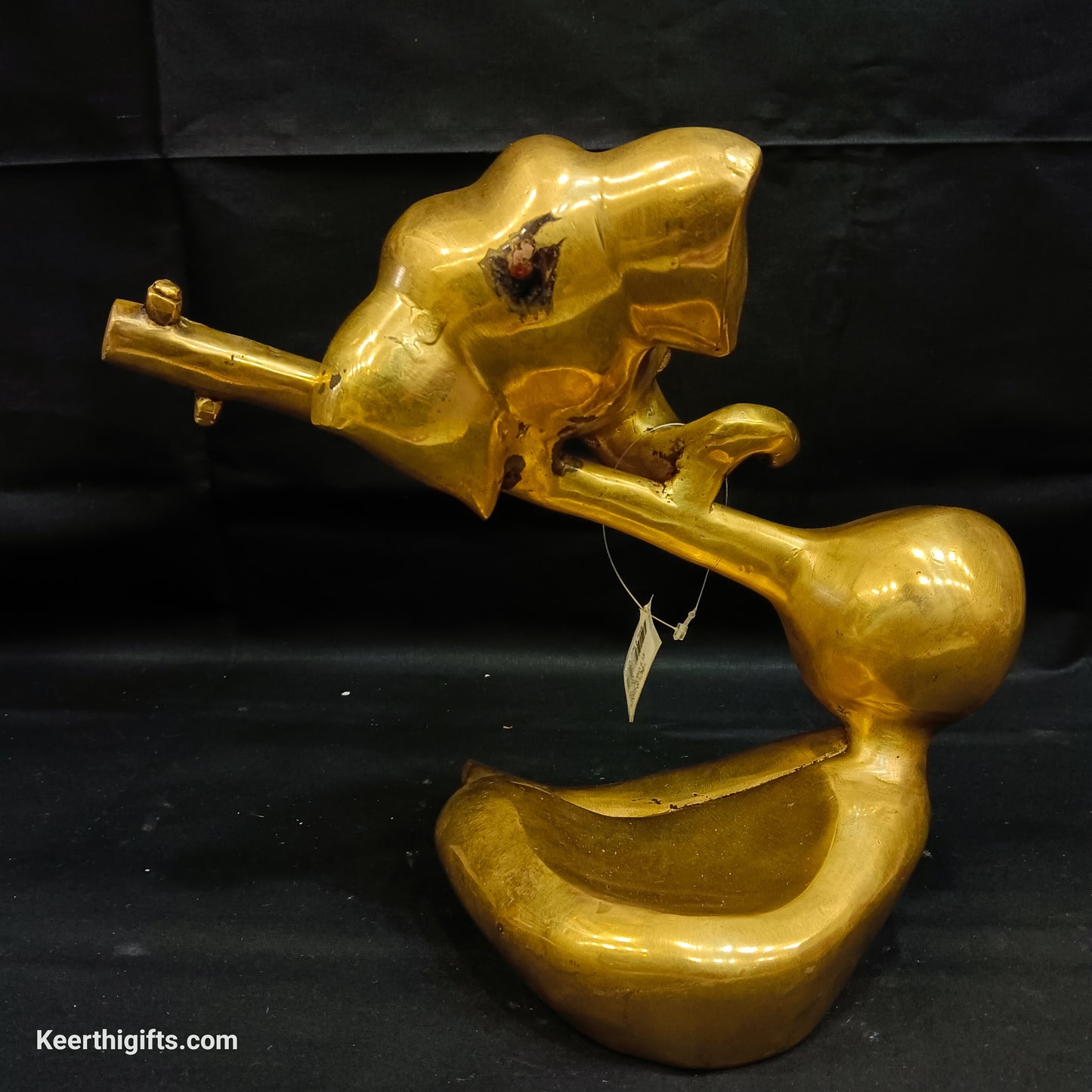 Modern Ganesh playing sitar brass antique idol