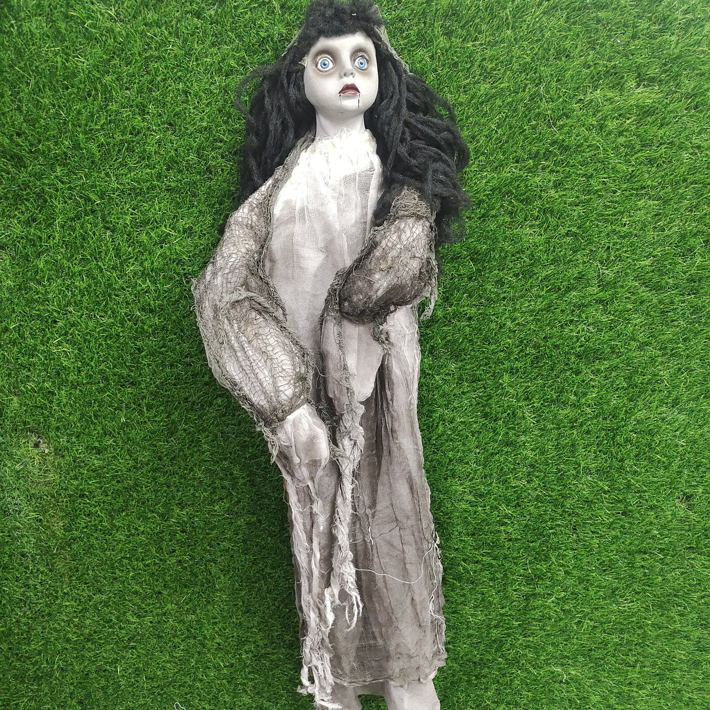 Hanging Gray girl halloween decor