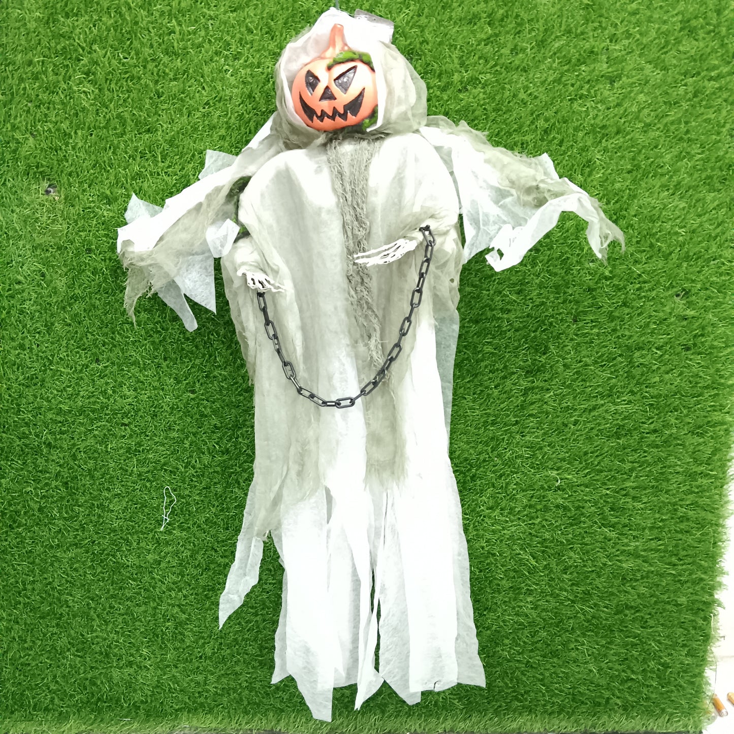 Halloween decor pumpkin head ghost doll