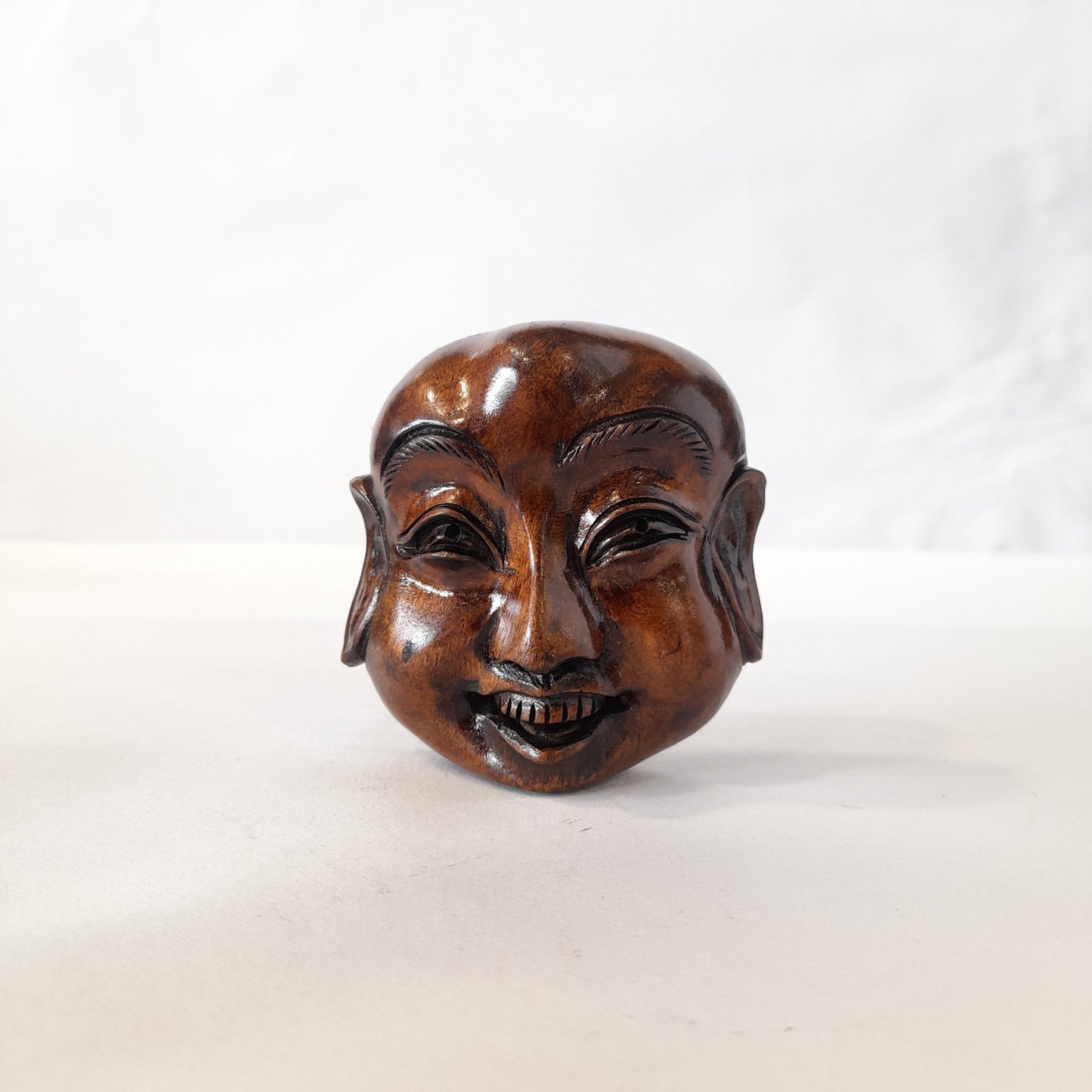 Wooden Laughing Budha Face