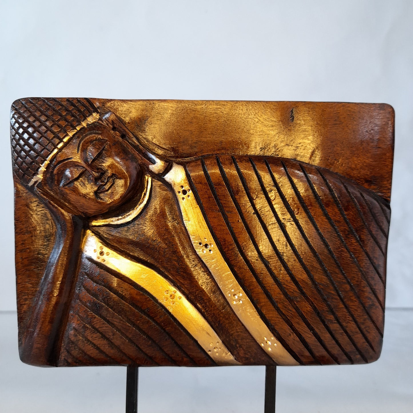 Wooden G.Budha Eyes on stand W/Glass Chitton Oxd.