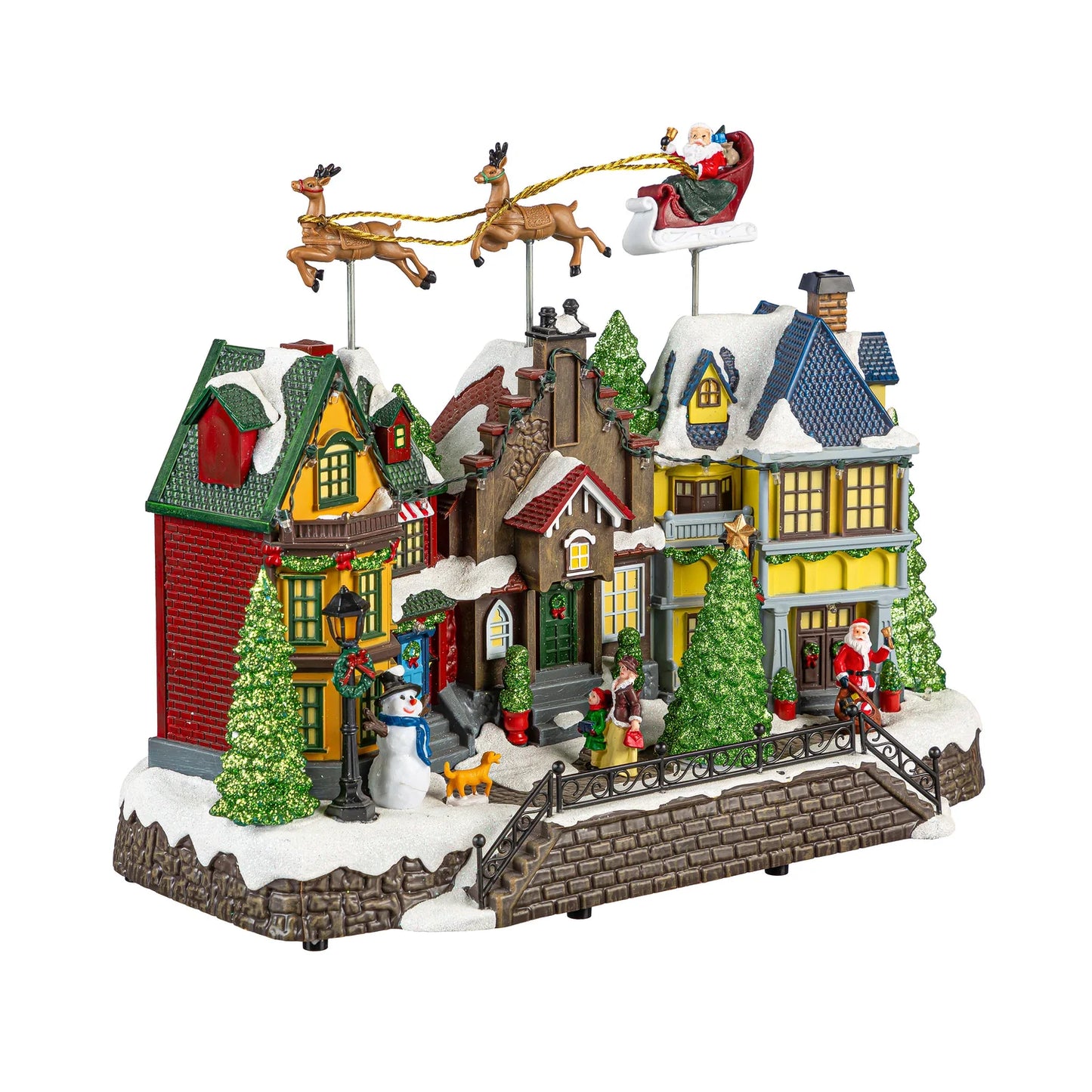 Christmas Village Mountain Houses with Lighted Musical Snow Village Collectible Building Perfect Addition to Your Christmas Indoor Decorations and Holiday Displays