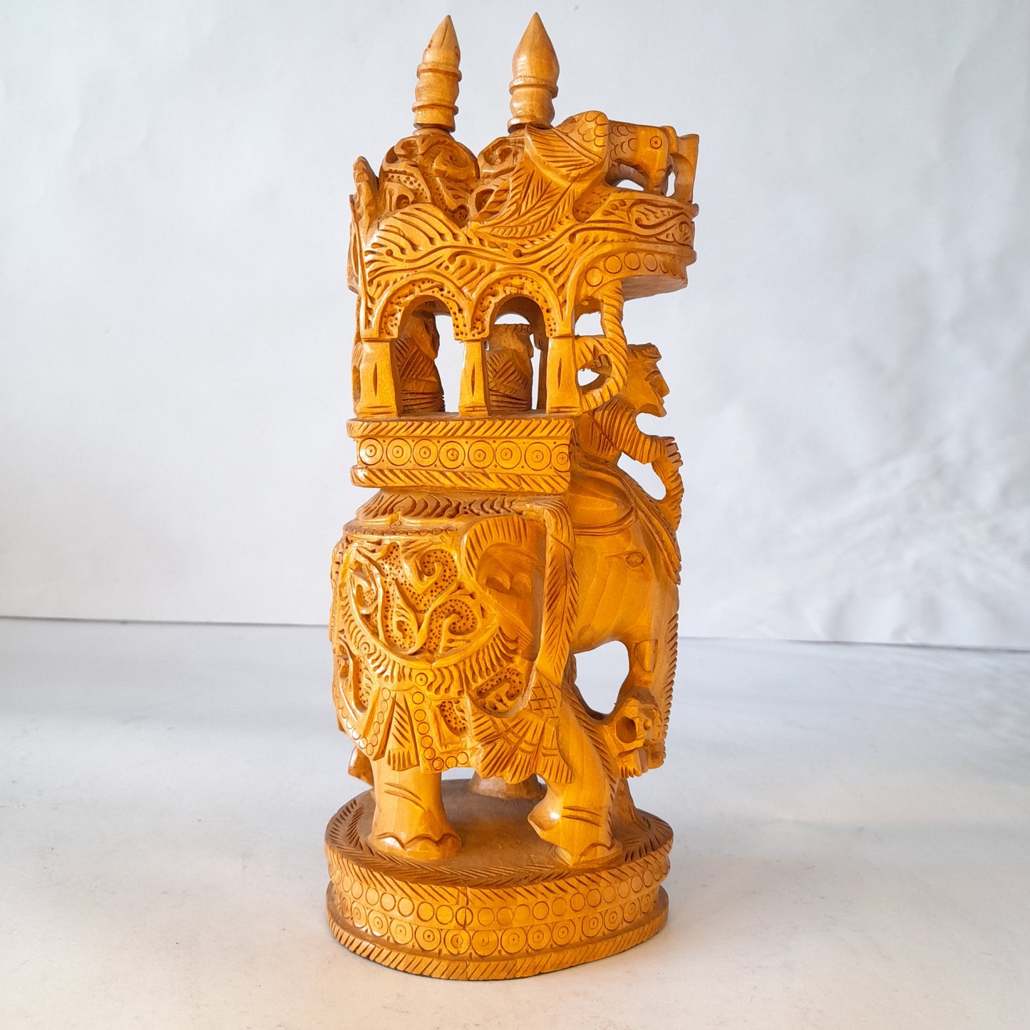 Wooden Elephant U/Cut on U/Cut Ball Inlaid