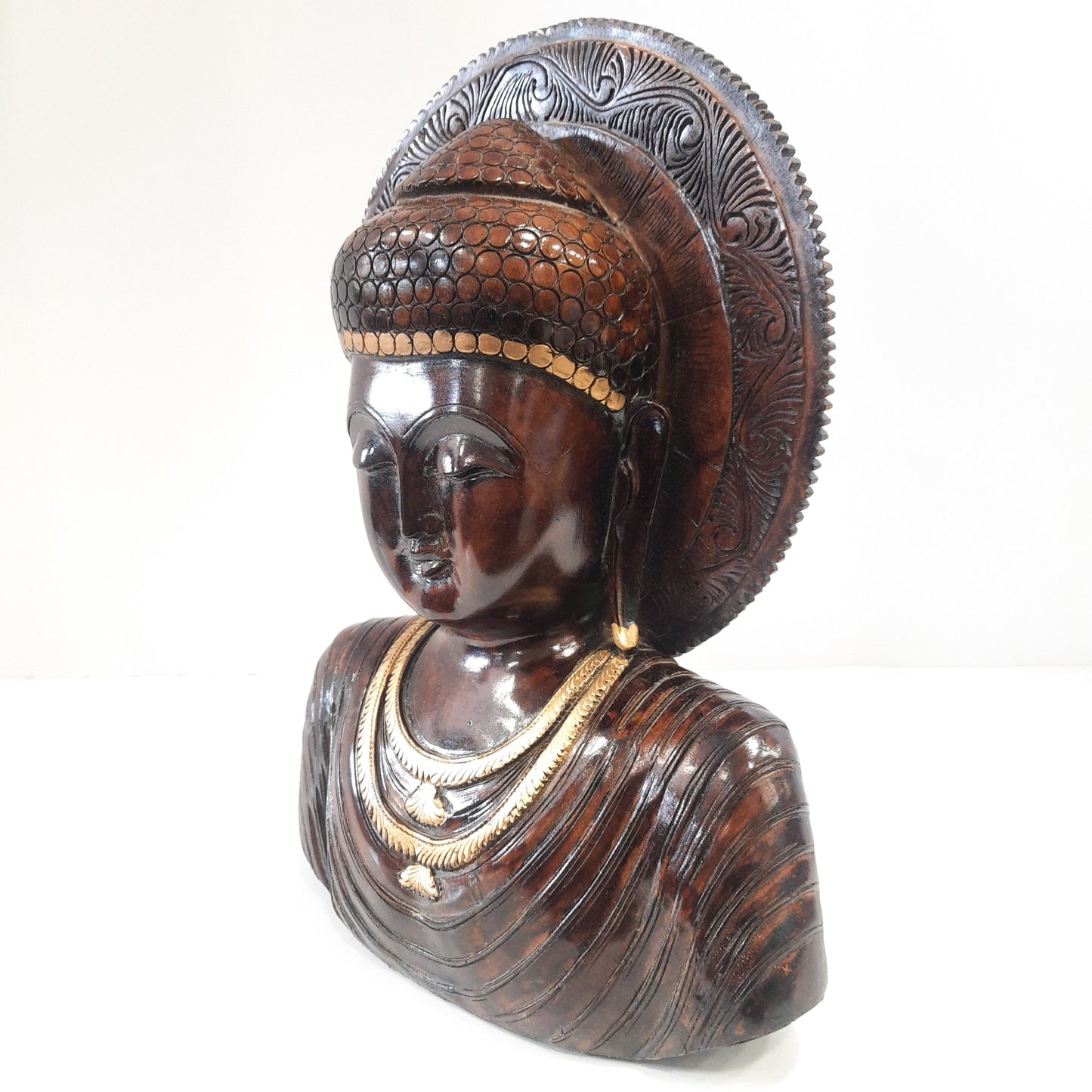 Wooden Gautam Buddha Bust Oxod