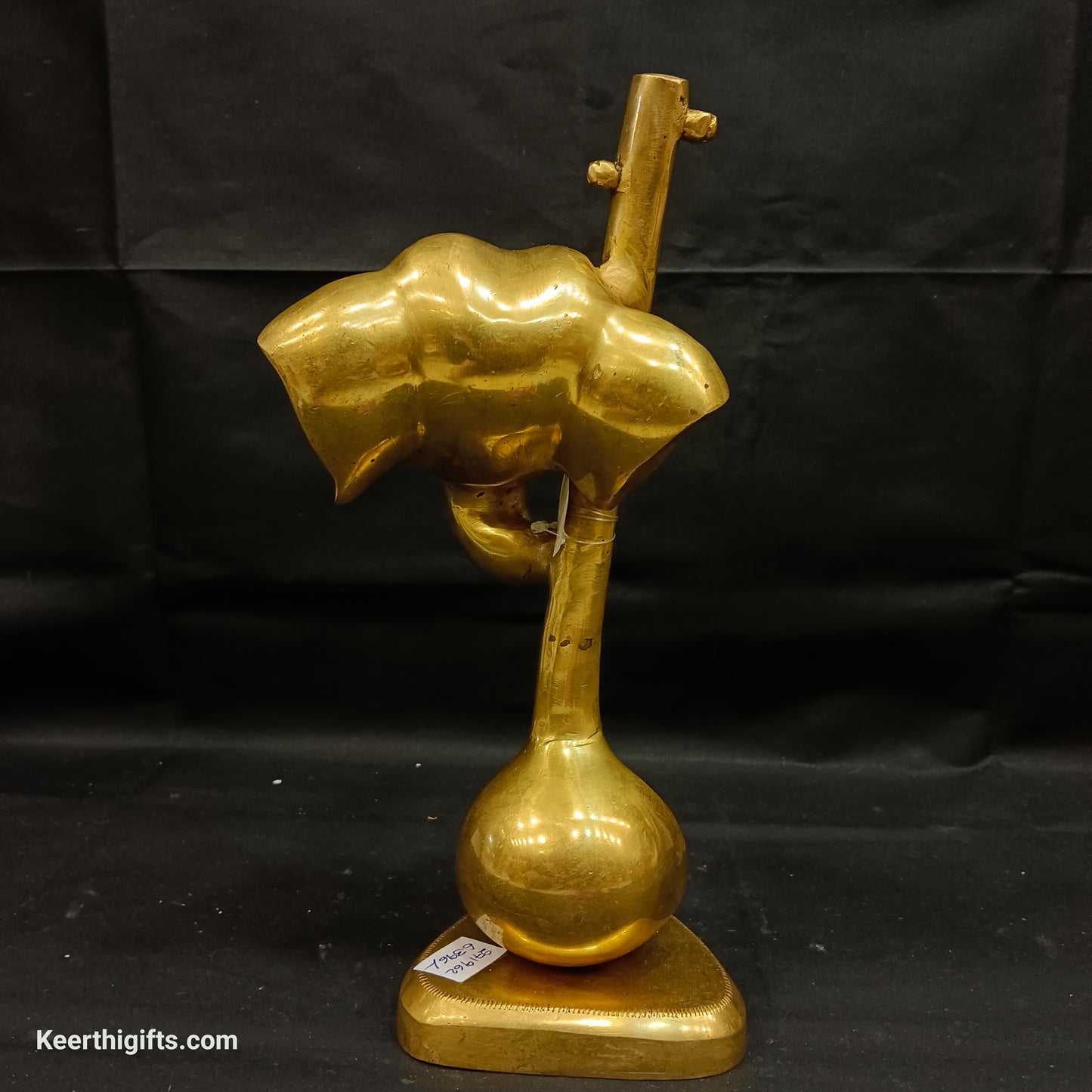 Sitar playing Ganesh brass antique idol