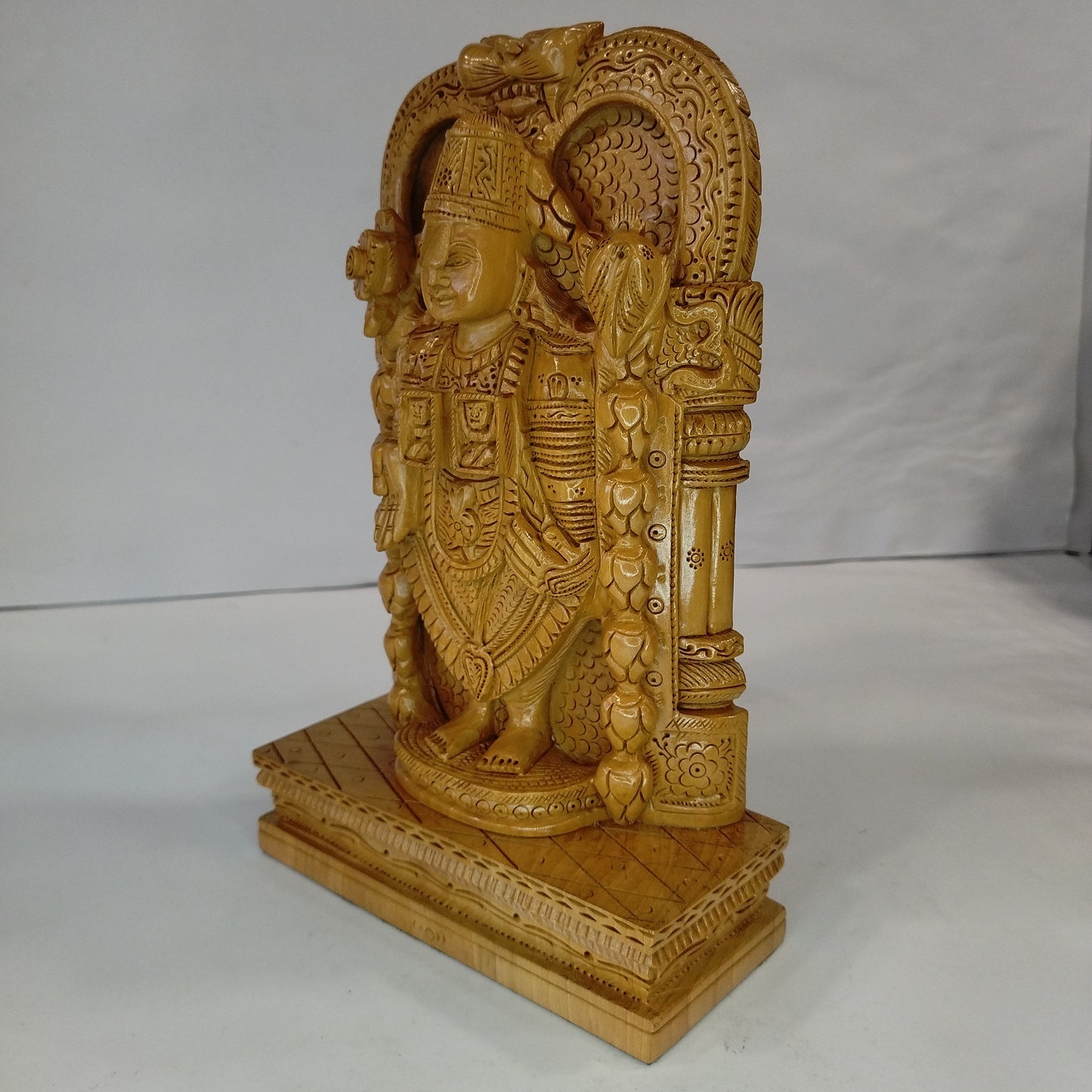 Wooden Tirupati Balaji on Base