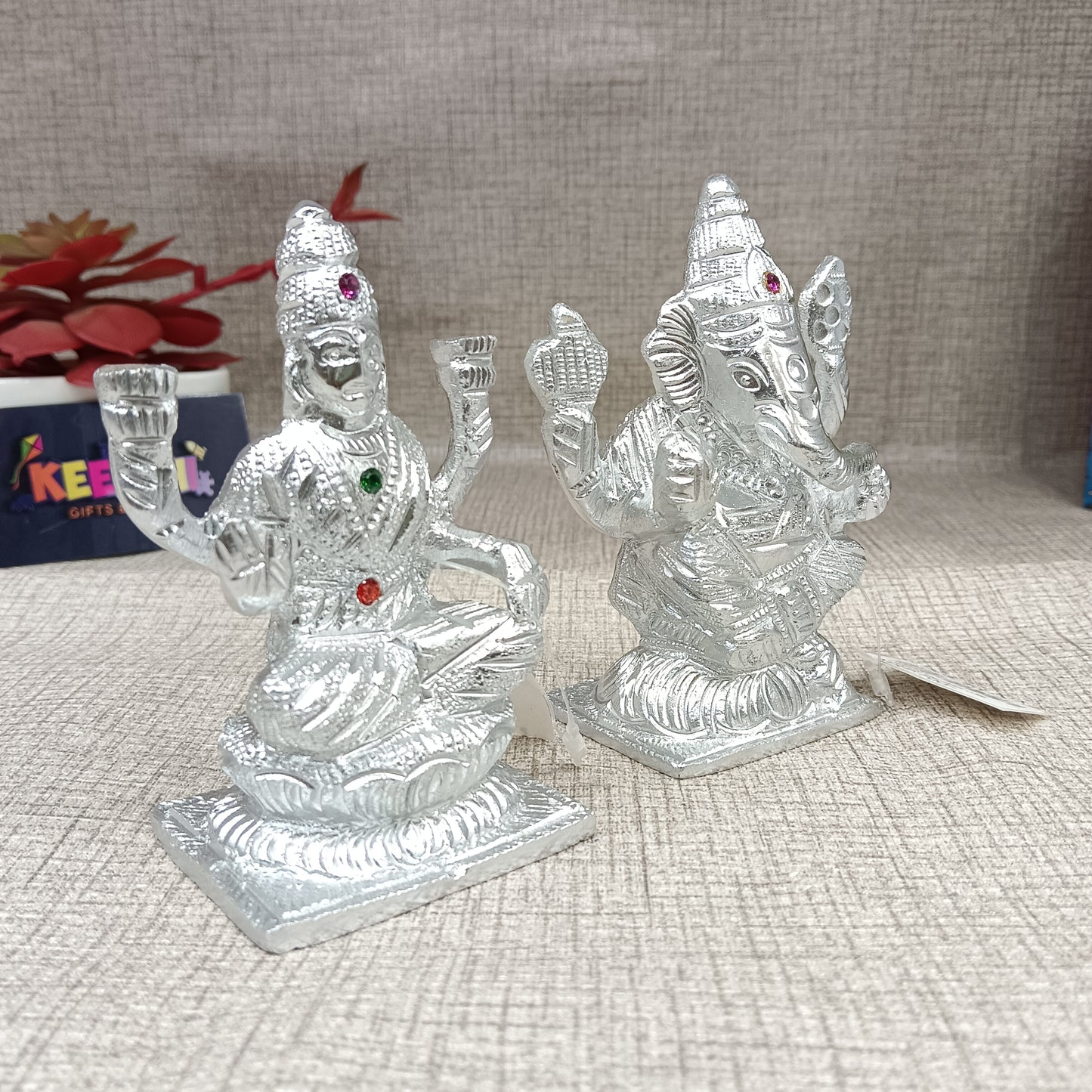 Lakhmi Ganesh 2 piece set German silver idols