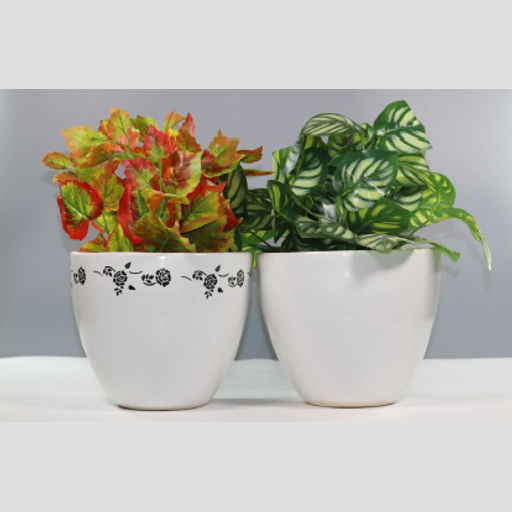 Floral designer printed Ceramic Planter Pot Indoor Ourdoor Plants,Home and Garden Decor, Decorative Succulents Pot