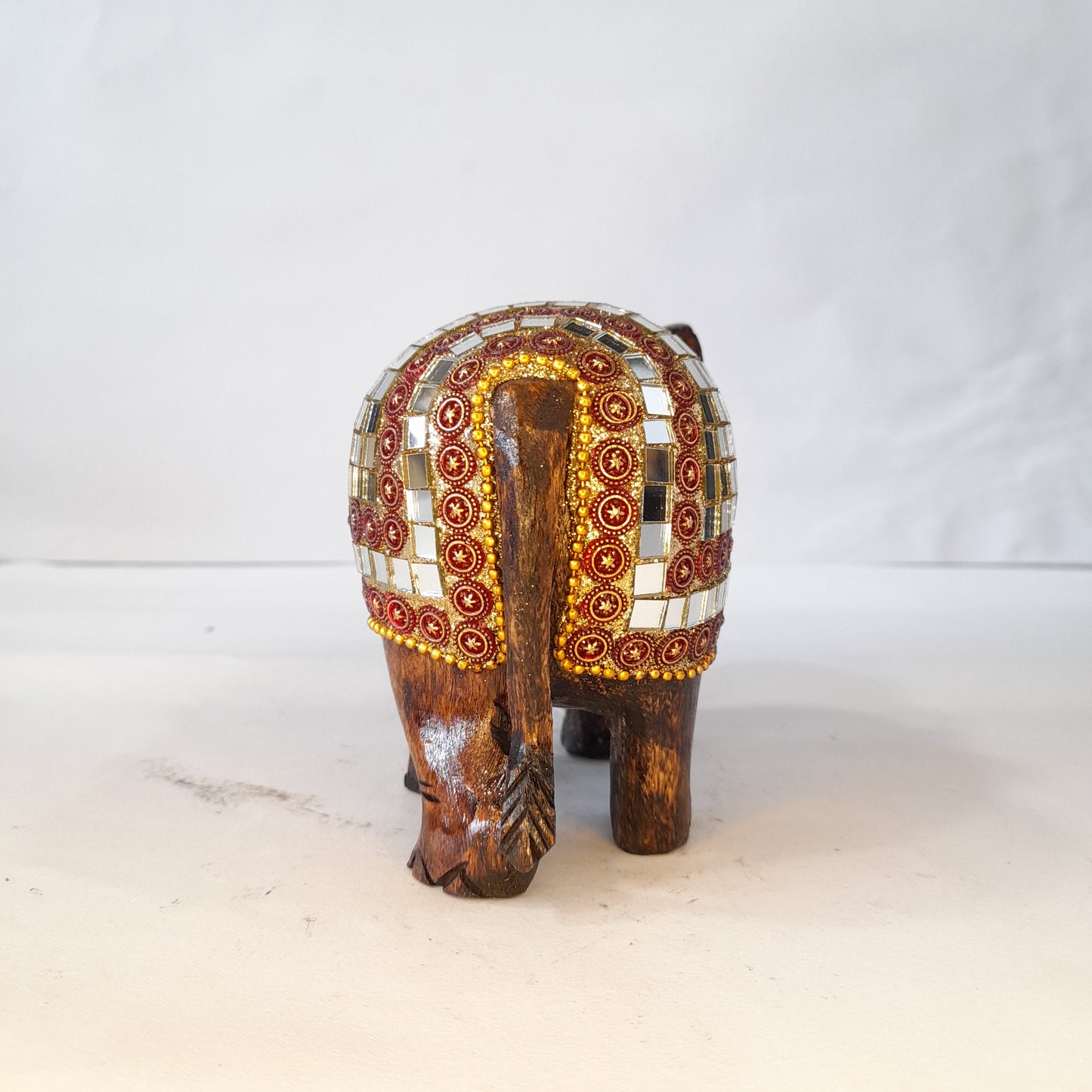 Wooden Elephant Mosaic Work