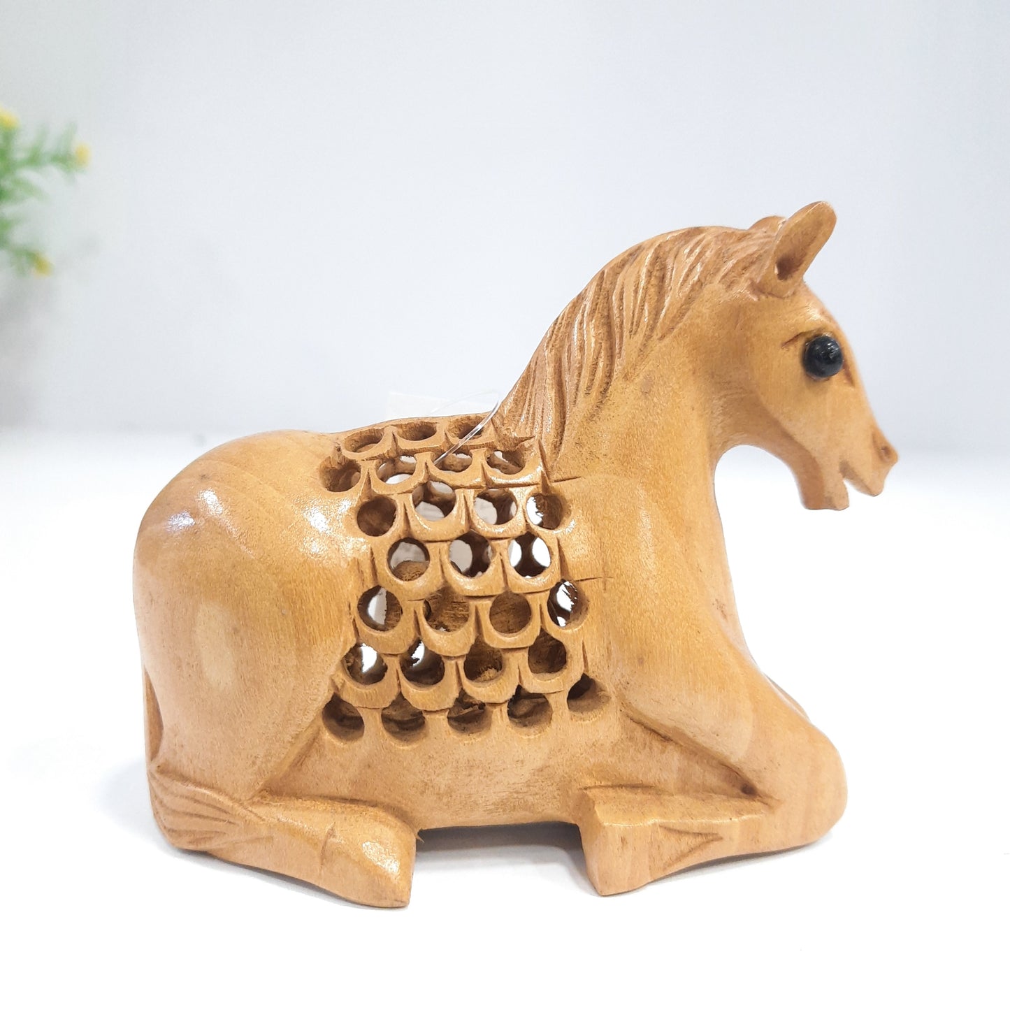 Wooden Horse W/Turned Neck U/Cut