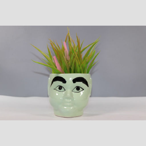 Planter Pot Indoor Outdoor Home Office Balcony Decor Garden Face printed Ceramic pot