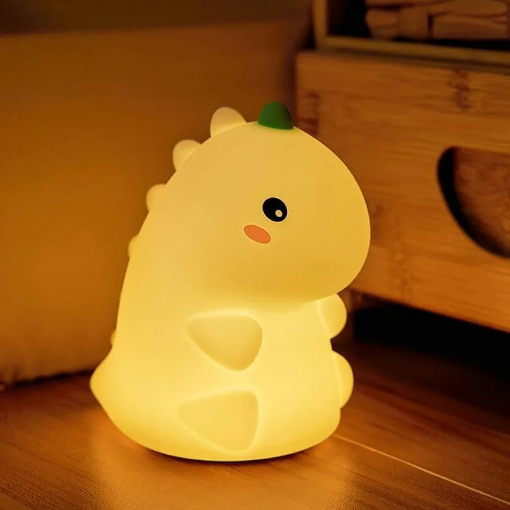Dinosaur Night Light for Kids Bedroom, Cute Animal Silicone Night Lamp Touch Control Nightlights USB Rechargeable Bedside Lamp for Baby Children Toddlers Women Teen Girls gift