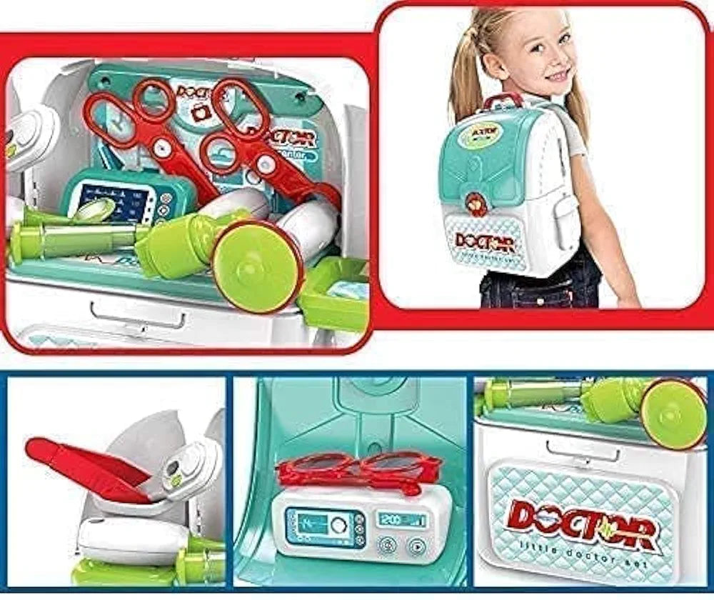 Doctor Set with Carry Bag Doctor Kit Toy for Kids 3 years above Pretend Play Toys for Kids Girls Boys Role Play Toys for Kids 2 in 1 Learning Educational Doctor Set