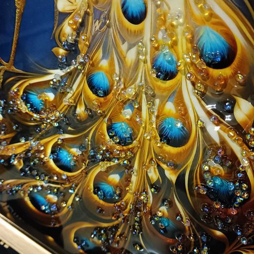 Peacock Crystal Painting for Background of a Couch