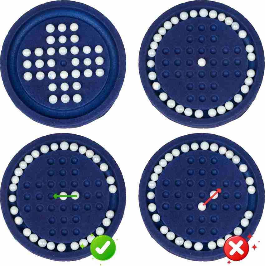 Junior Brainvita Game Pearl Finish Marbles A Brain teasting Game Easy to Carry Party and Fun Games Board Game