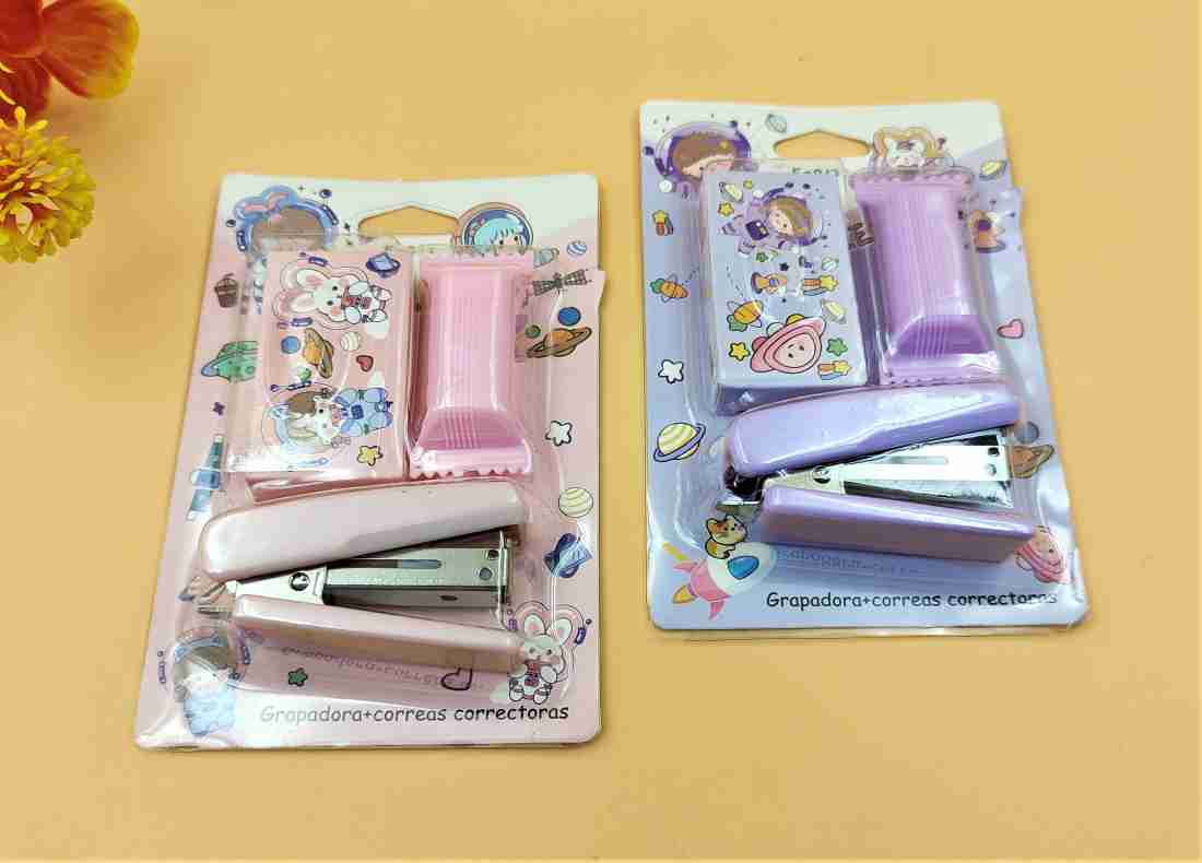 Paper Bear Combo Pink and Purple Space Stapler Theme Stapler Set Art's & craft kit