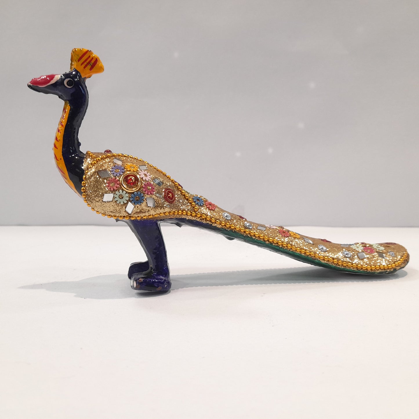 Resin Peacock With Multi Color Beads