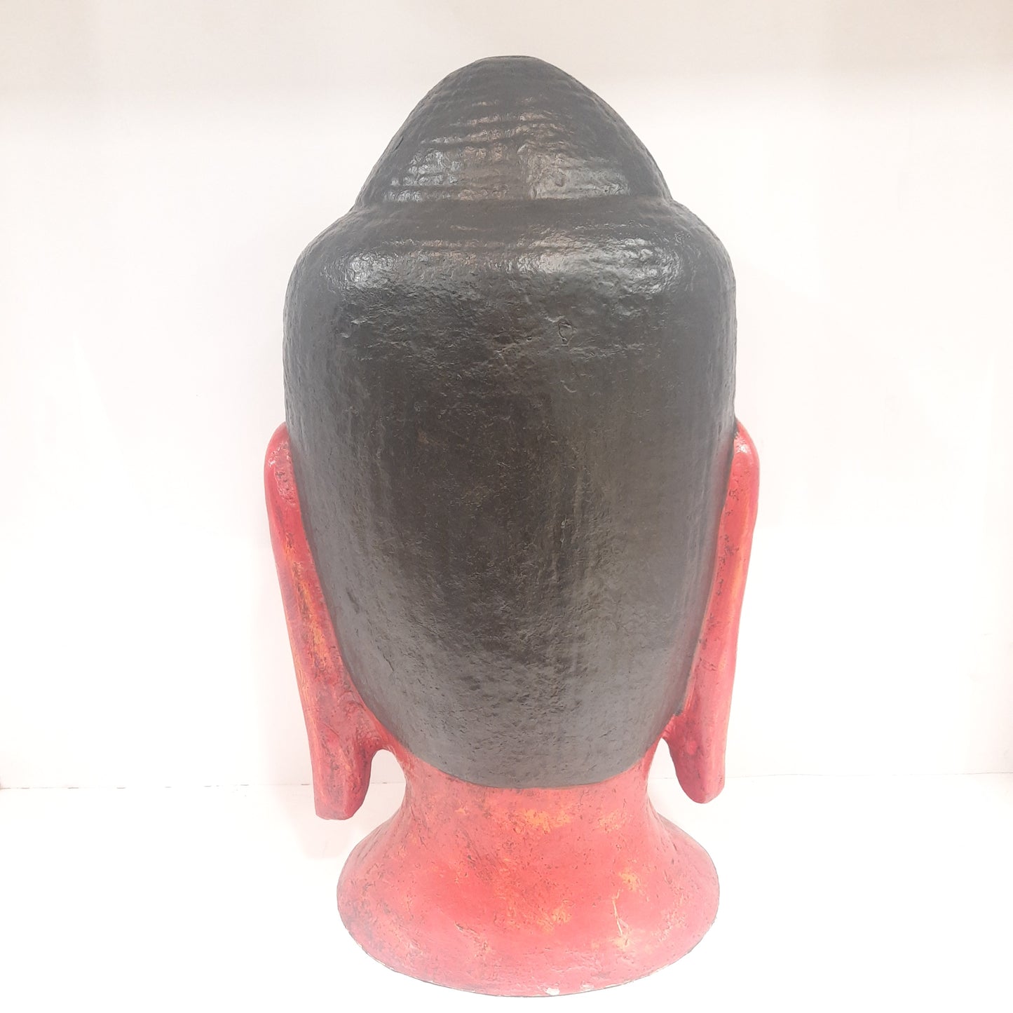 Paper Machie Gautam Buddha Head Knotted With Red or Orange Finish