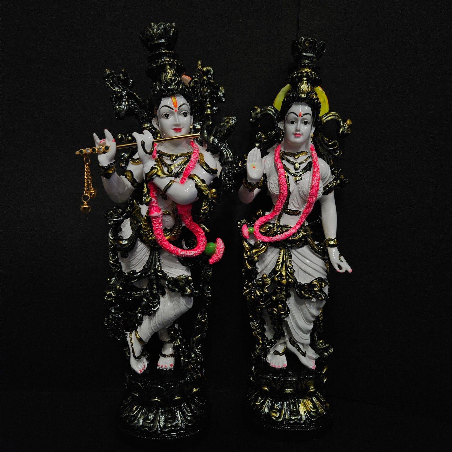 Radha Krishna Statue with Beautiful Design Work Radha Krishna Idol for Home Pooja purpose