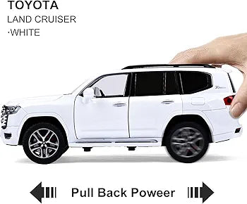 Land Cruiser Model Car with Lights and Sounds Big Diecast Metal Car Toys for 3 Years above Old Boys Collectible Pull Back Cars for Kids Birthday Gifts