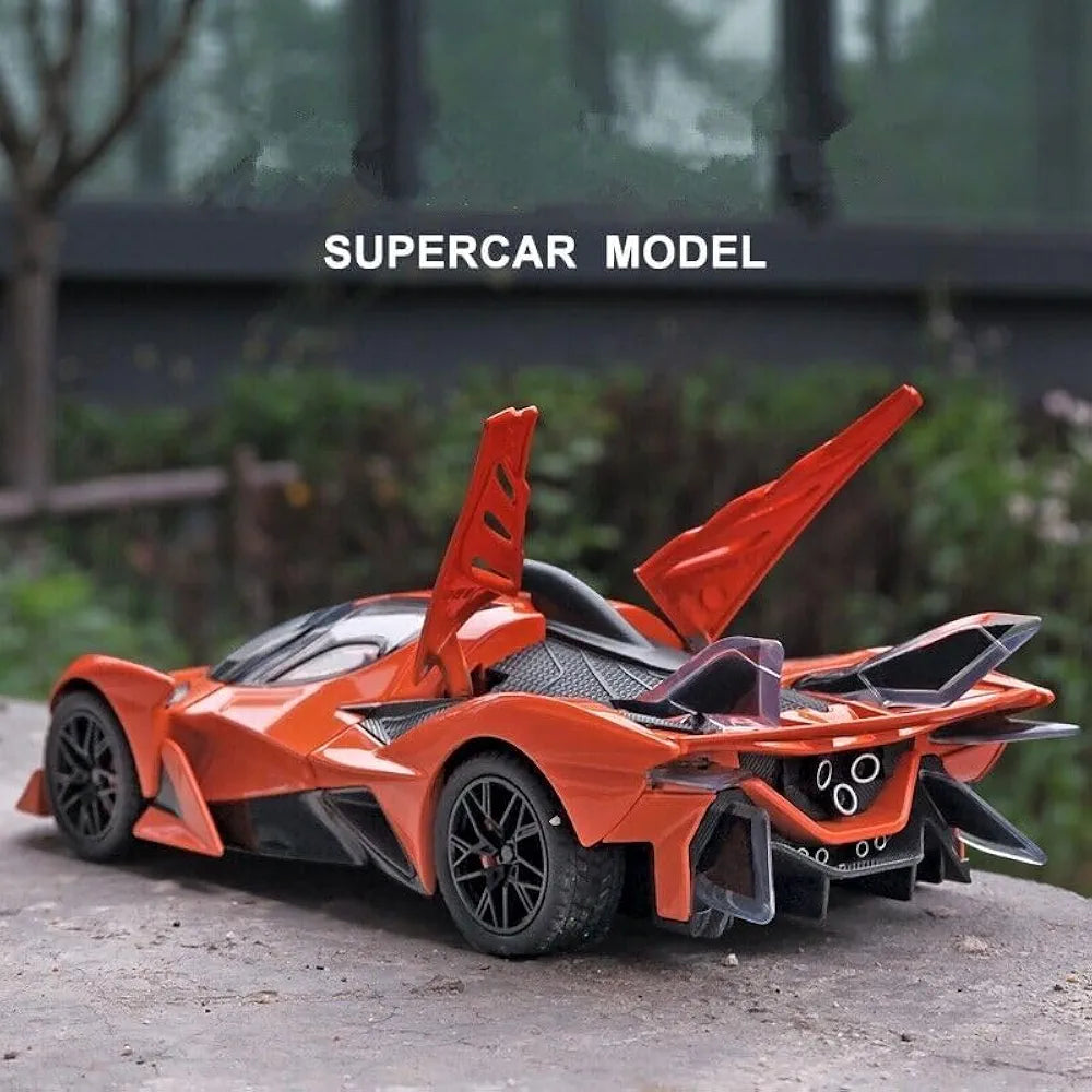 Diecast Apollo Project EVO Metal Pull Back Car with 6 Openable Doors with Sound and Light Toy Decoration Car Best Gift Toys for Kids