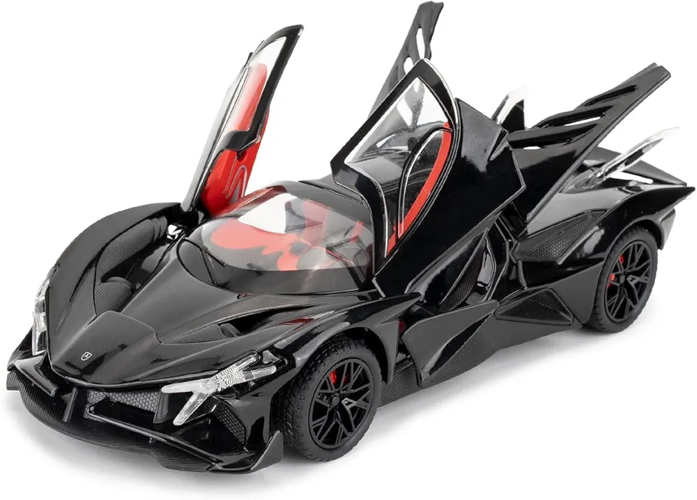 Diecast Apollo Project EVO Metal Pull Back Car with 6 Openable Doors with Sound and Light Toy Decoration Car Best Gift Toys for Kids