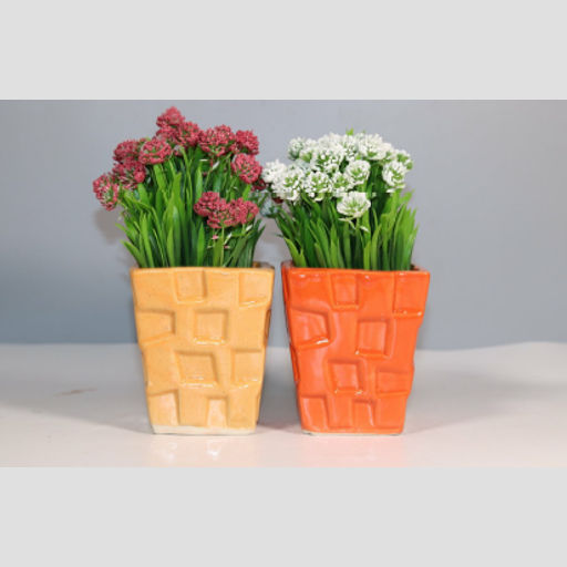 Textured Ceramic Planter pot for Home & Garden Decor Office Decor