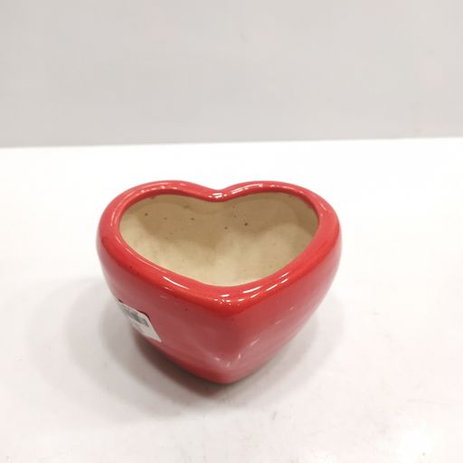 Heart shaped medium size ceramic pot for home & office decoration