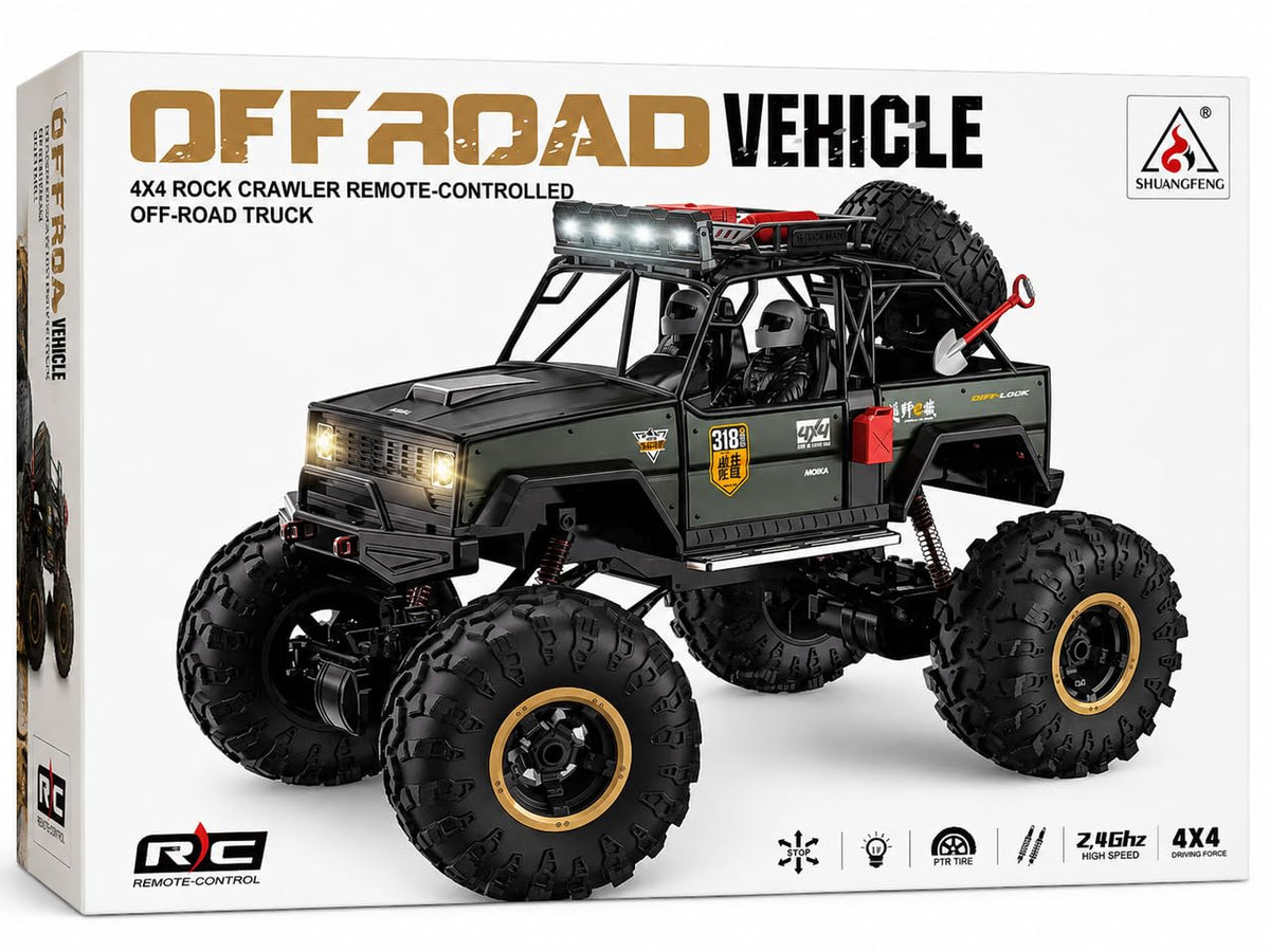 Off Road RC Vehicle Jeep 4x4 1:8 Scale Remote Control Rock Crawler colour may vary